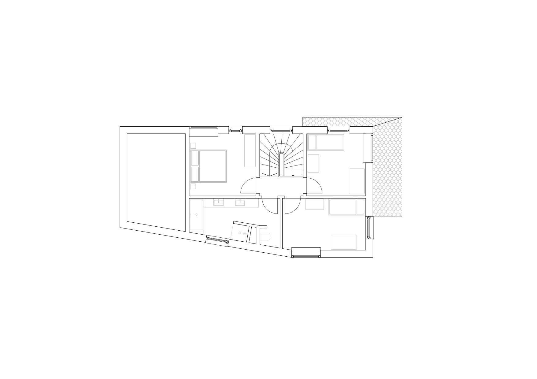 Haus A, Grundriss Obergeschoss